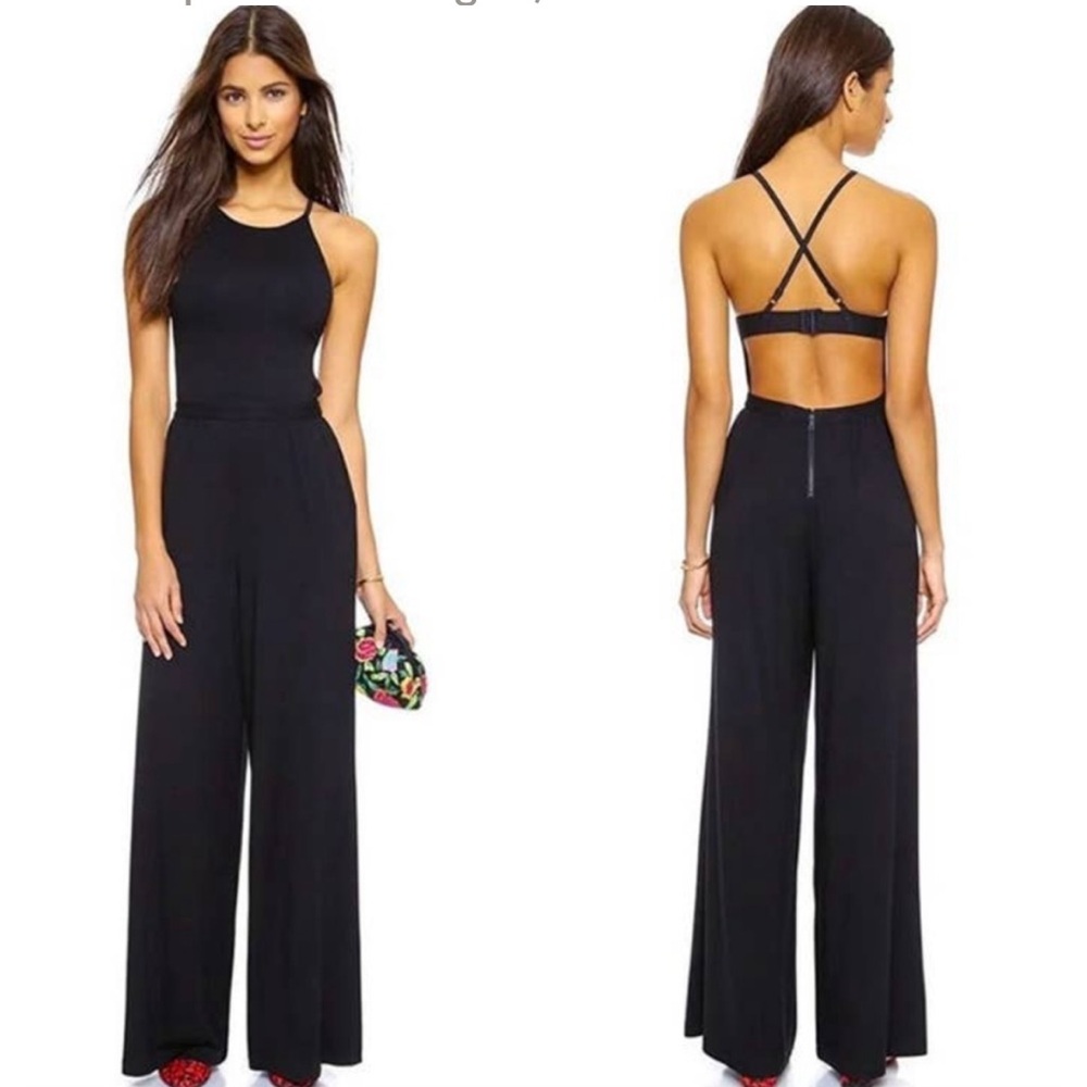 Air By Alice + Olivia Cross Back Black Jumpsuit